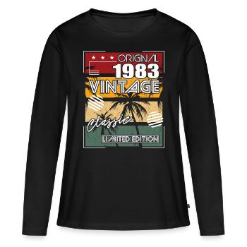 40th Birthday Vintage 1983 Original Classic 1983 - Women's Premium Organic Long Sleeve Shirt - black - Front - Julia (174cm)