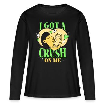J’ai le béguin pour moi doux amour de soi - T-shirt manches longues Premium bio Femme - noir - Devant - Julia (174cm)
