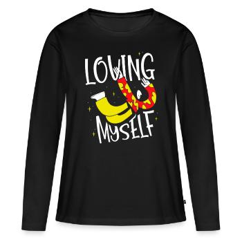Je m’aime moi-même amour-amour de soi doux - T-shirt manches longues Premium bio Femme - noir - Devant - Julia (174cm)