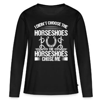 Horseshoe Pitching Throwing Game Tosser - Frauen Premium Bio Langarmshirt - Schwarz - Vorne - Julia (174cm)