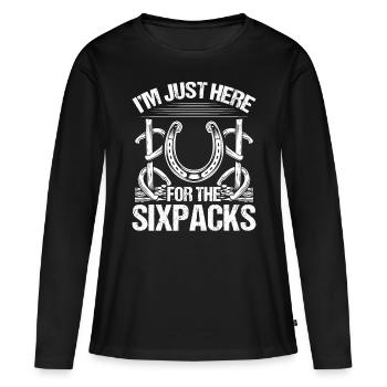 Horseshoe Pitching Im just here Sixpacks TosserHor - Frauen Premium Bio Langarmshirt - Schwarz - Vorne - Julia (174cm)