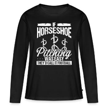 Horseshoe Pitching Thrower Game Pitcher Tosser - Frauen Premium Bio Langarmshirt - Schwarz - Vorne - Julia (174cm)
