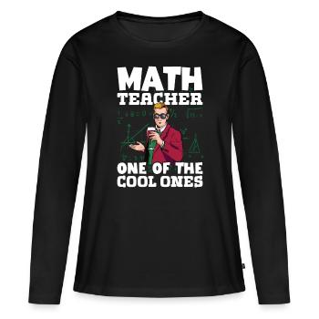 Professeur de mathématiques L’une des écoles Cool Ones - T-shirt manches longues Premium bio Femme - noir - Devant - Julia (174cm)