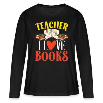 Enseignant Enseignant Love Books School Classe d’élève - T-shirt manches longues Premium bio Femme - noir - Devant - Julia (174cm)
