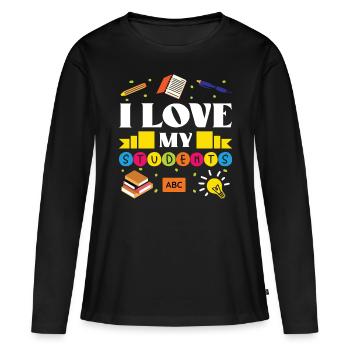 Professeur Love My Students School Classe d’élève - T-shirt manches longues Premium bio Femme - noir - Devant - Julia (174cm)