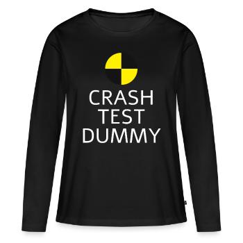 Crash Test Dummy Easy Last Minute Lustiges Kostüm für - Frauen Premium Bio Langarmshirt - Schwarz - Vorne - Julia (174cm)