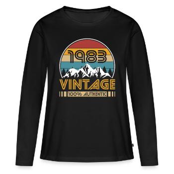 40. Geburtstag Jahrgang 1983 Vintage 1983 - Frauen Premium Bio Langarmshirt - Schwarz - Vorne - Julia (174cm)