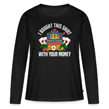Kasino Glücksspiel Spielautomat Kartenspiel - Frauen Premium Bio Langarmshirt - Schwarz - Vorne - Julia (174cm)