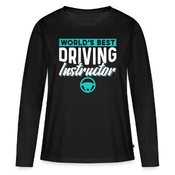 Der Beste Fahrlehrer Der Welt Beruf Fahrschule - Frauen Premium Bio Langarmshirt - Schwarz - Vorne - Julia (174cm)