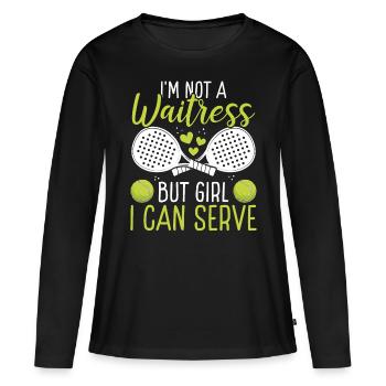 Paddle Tennis Player Match Not a Waitress Serve - Frauen Premium Bio Langarmshirt - Schwarz - Vorne - Julia (174cm)