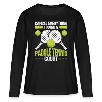 Joueur de padel Match Balles de terrain de padel - T-shirt manches longues Premium bio Femme - noir - Devant - Julia (174cm)