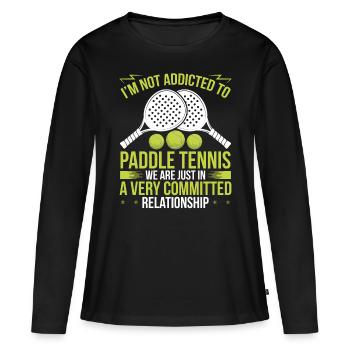 Paddle Tennis Player Match Humor Sarcasm Funny - Frauen Premium Bio Langarmshirt - Schwarz - Vorne - Julia (174cm)
