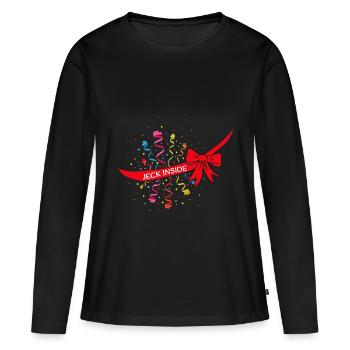 Carnival Confetti Jeck Baby Belly Pregnant Mom - Women's Premium Organic Long Sleeve Shirt - black - Front - Julia (174cm)