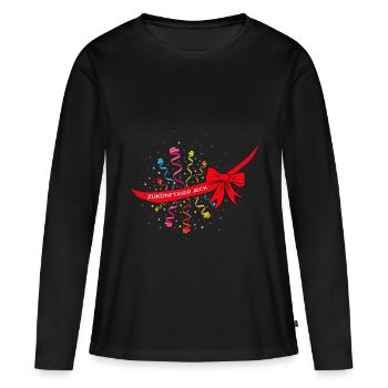 Carnaval Carnaval Carnaval Jeck Maman enceinte - T-shirt manches longues Premium bio Femme - noir - Devant - Julia (174cm)