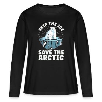 Global Warming Skip The Ice Environment Awareness - Frauen Premium Bio Langarmshirt - Schwarz - Vorne - Julia (174cm)