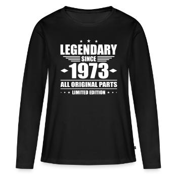 50. Geburtstag Jahrgang 1973 Legendary Since 1973 - Frauen Premium Bio Langarmshirt - Schwarz - Vorne - Julia (174cm)