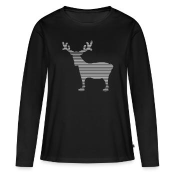 Élan - T-shirt manches longues Premium bio Femme - noir - Devant - Julia (174cm)
