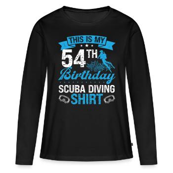 54 Year Old Scuba Diver Snorkeling Mask Dive - Women's Premium Organic Long Sleeve Shirt - black - Front - Julia (174cm)
