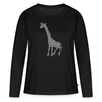 Girafe - T-shirt manches longues Premium bio Femme - noir - Devant - Julia (174cm)