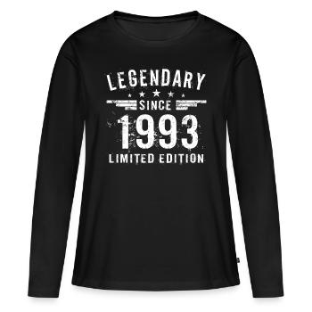30. Geburtstag Jahrgang 1993 Legendary Since 1993 - Frauen Premium Bio Langarmshirt - Schwarz - Vorne - Julia (174cm)