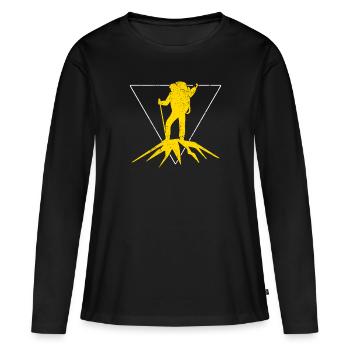Bergsteigen - Frauen Premium Bio Langarmshirt - Schwarz - Vorne - Julia (174cm)