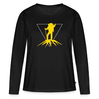 Bergsteigen - Frauen Premium Bio Langarmshirt - Schwarz - Vorne - Julia (174cm)