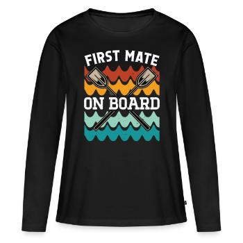 Premier lieutenant d’aviron à bord du canoë d’aviron - T-shirt manches longues Premium bio Femme - noir - Devant - Julia (174cm)