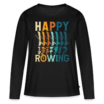 Aviron Happy Aviron Aviron Kayak Aviron Canoë - T-shirt manches longues Premium bio Femme - noir - Devant - Julia (174cm)