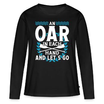 Rowing An Oar In Each Hand Rowing Rowing - Women's Premium Organic Long Sleeve Shirt - black - Front - Julia (174cm)