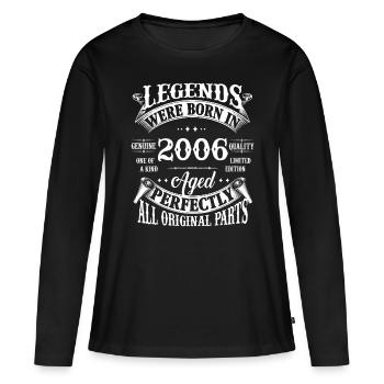 16ème Anniversaire Vintage Legends Né en 2006 16 Année - T-shirt manches longues Premium bio Femme - noir - Devant - Julia (174cm)