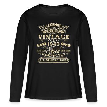 82nd Birthday Gift For Legends Born 1940 82 Yrs Ol - Women's Premium Organic Long Sleeve Shirt - black - Front - Julia (174cm)