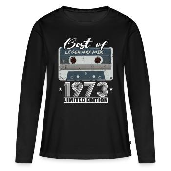 50. Geburtstag Jahrgang 1973 Best of 1973 - Frauen Premium Bio Langarmshirt - Schwarz - Vorne - Julia (174cm)