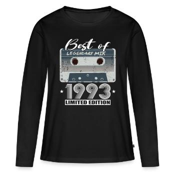 30. Geburtstag Jahrgang 1993 Best of 1993 - Frauen Premium Bio Langarmshirt - Schwarz - Vorne - Julia (174cm)