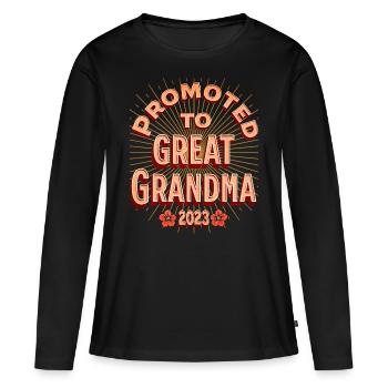 Grand-mère 2023 future grand-mère - T-shirt manches longues Premium bio Femme - noir - Devant - Julia (174cm)