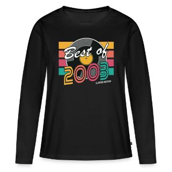 20. Geburtstag Jahrgang 2003 Best of 2003 - Frauen Premium Bio Langarmshirt - Schwarz - Vorne - Julia (174cm)