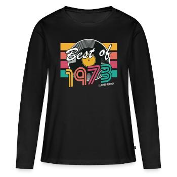 50. Geburtstag Jahrgang 1973 Best of 1973 - Frauen Premium Bio Langarmshirt - Schwarz - Vorne - Julia (174cm)
