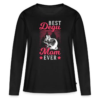 Best Degu Mom Ever Degus Girl Degu - Women's Premium Organic Long Sleeve Shirt - black - Front - Julia (174cm)