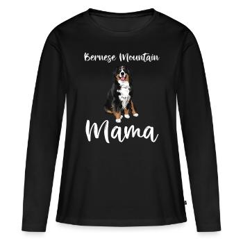 Bernese Mountain Dog Mom Funny Dog Mama Bernese - Women's Premium Organic Long Sleeve Shirt - black - Front - Julia (174cm)