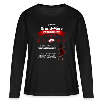 Je suis une Grand-Mère Cuisinière cool et super - T-shirt manches longues Premium bio Femme - noir - Devant - Julia (174cm)