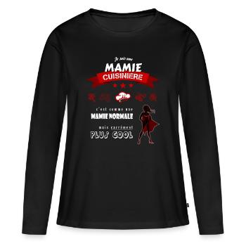 Je suis une Mamie Cuisinière cool et super - T-shirt manches longues Premium bio Femme - noir - Devant - Julia (174cm)