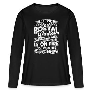 Postman Postman Post Gift Letter Parcel - Women's Premium Organic Long Sleeve Shirt - black - Front - Julia (174cm)