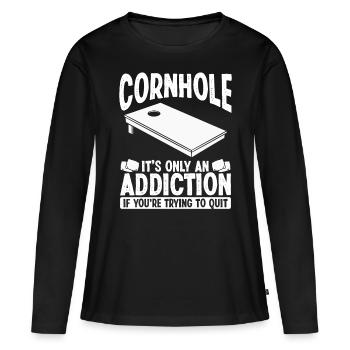 Cornhole Player Tosser Funny Cornhole Team - Women's Premium Organic Long Sleeve Shirt - black - Front - Julia (174cm)