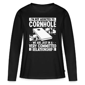 Équipe de relations engagées par un joueur de Cornhole - T-shirt manches longues Premium bio Femme - noir - Devant - Julia (174cm)
