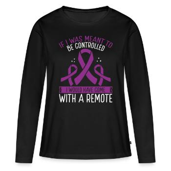 Domestic Violence Awareness Remote Domestic Abuse - Women's Premium Organic Long Sleeve Shirt - black - Front - Julia (174cm)
