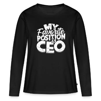 Managing Director Chef Gift Gift Idea Work - Women's Premium Organic Long Sleeve Shirt - black - Front - Julia (174cm)