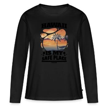 Hawaii - Frauen Premium Bio Langarmshirt - Schwarz - Vorne - Julia (174cm)