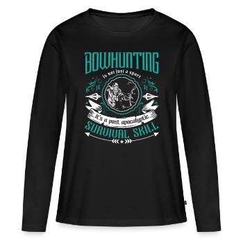 La chasse à l’arc n’est pas seulement un Bow Arrow Sport Bowhunter - T-shirt manches longues Premium bio Femme - noir - Devant - Julia (174cm)