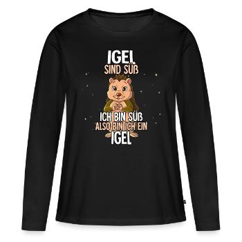 Igel Sind Süß Igel - Frauen Premium Bio Langarmshirt - Schwarz - Vorne - Julia (174cm)
