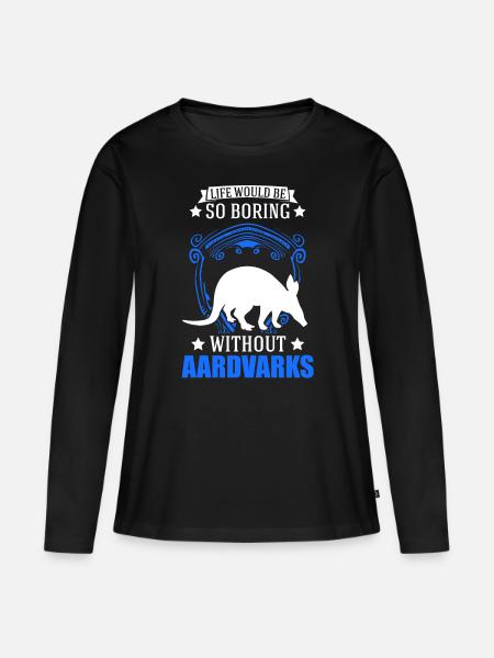 Erdferkel Geschenk Aardvark - Frauen Premium Bio Langarmshirt - Schwarz