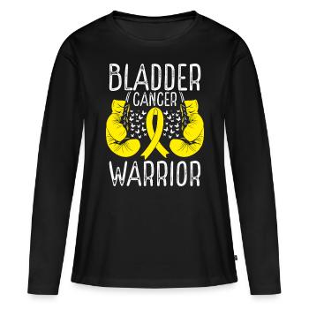 Bladder Cancer Warrior Awareness Ribbon Gloves - Women's Premium Organic Long Sleeve Shirt - black - Front - Julia (174cm)